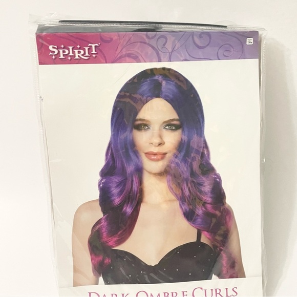 Spirit Dark Ombre Curls Wig Purple Halloween - Picture 4 of 16